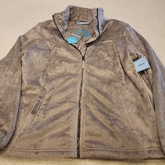 NWT Women's Free Country Butter Pile Jacket Size Large Gray Zipper Pocket Fleece - Picture 1 of 9